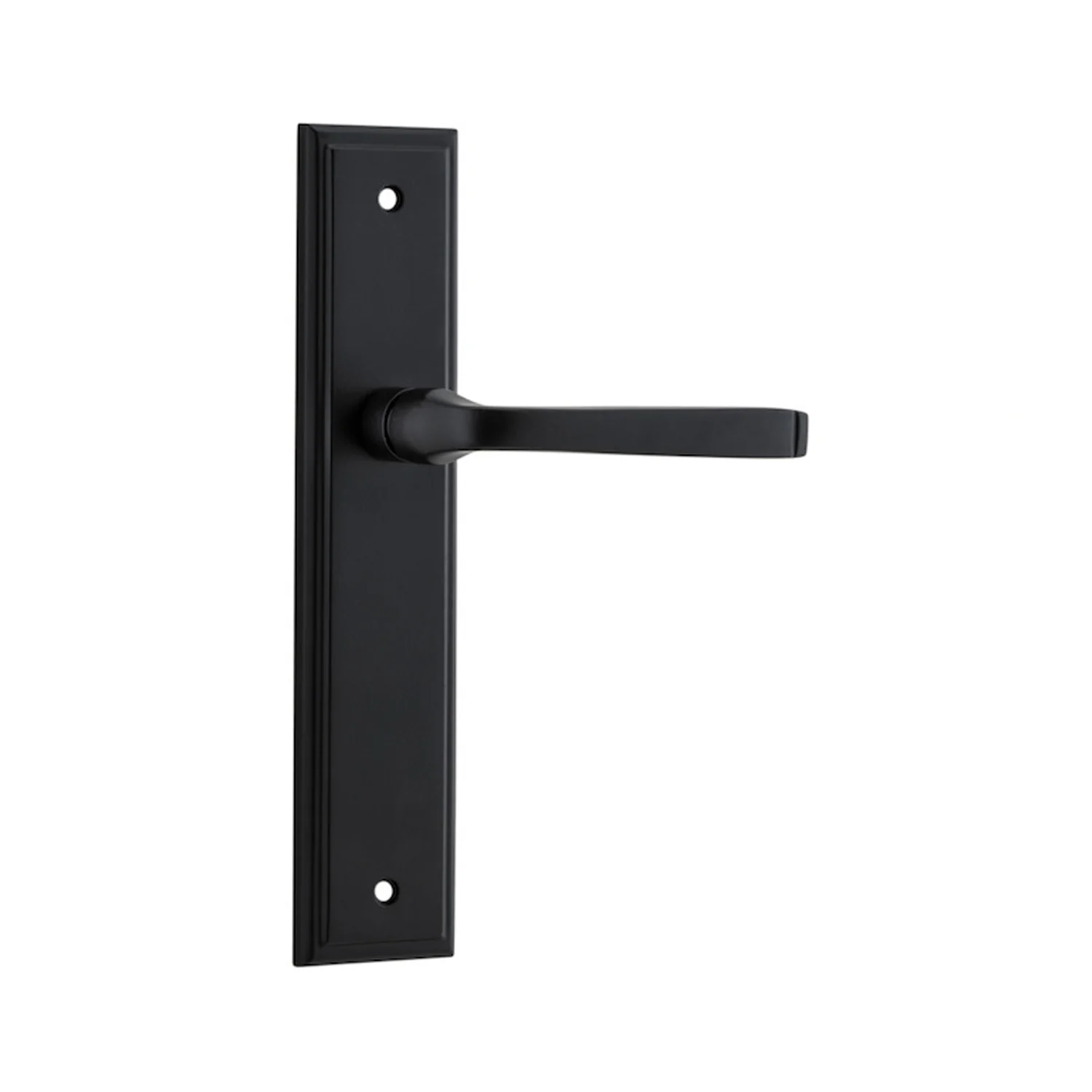 Iver Annecy Door Lever Handle on Stepped Backplate Matt Black - Image 4