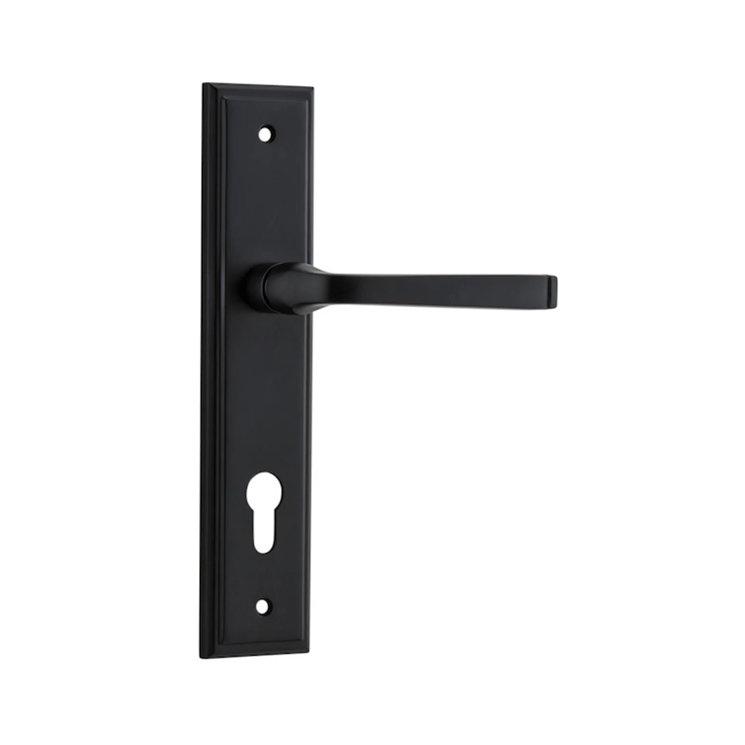 Iver Annecy Door Lever Handle on Stepped Backplate Matt Black - Image 5