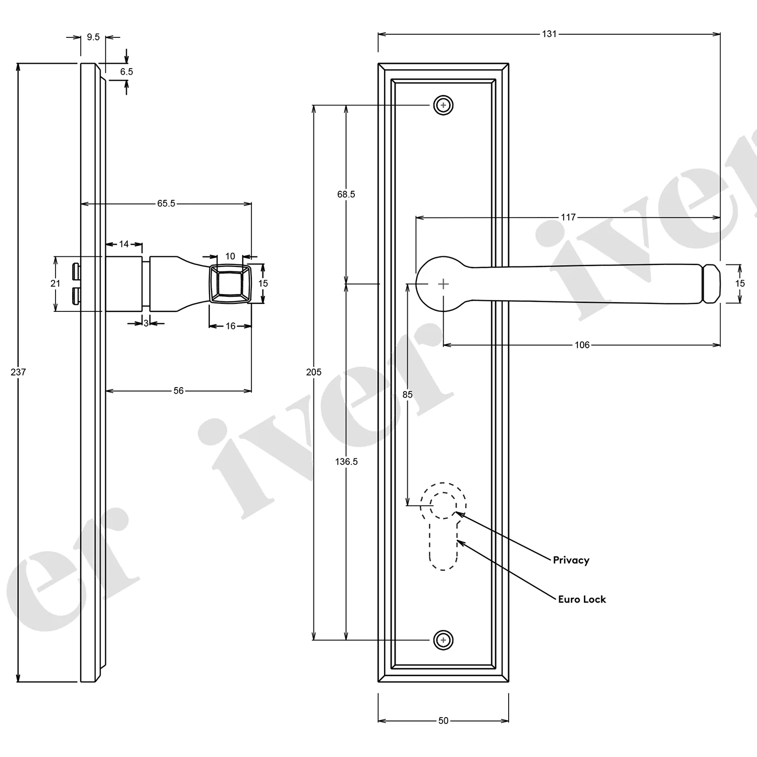 Iver Annecy Door Lever Handle on Stepped Backplate Polished Brass - Image 3