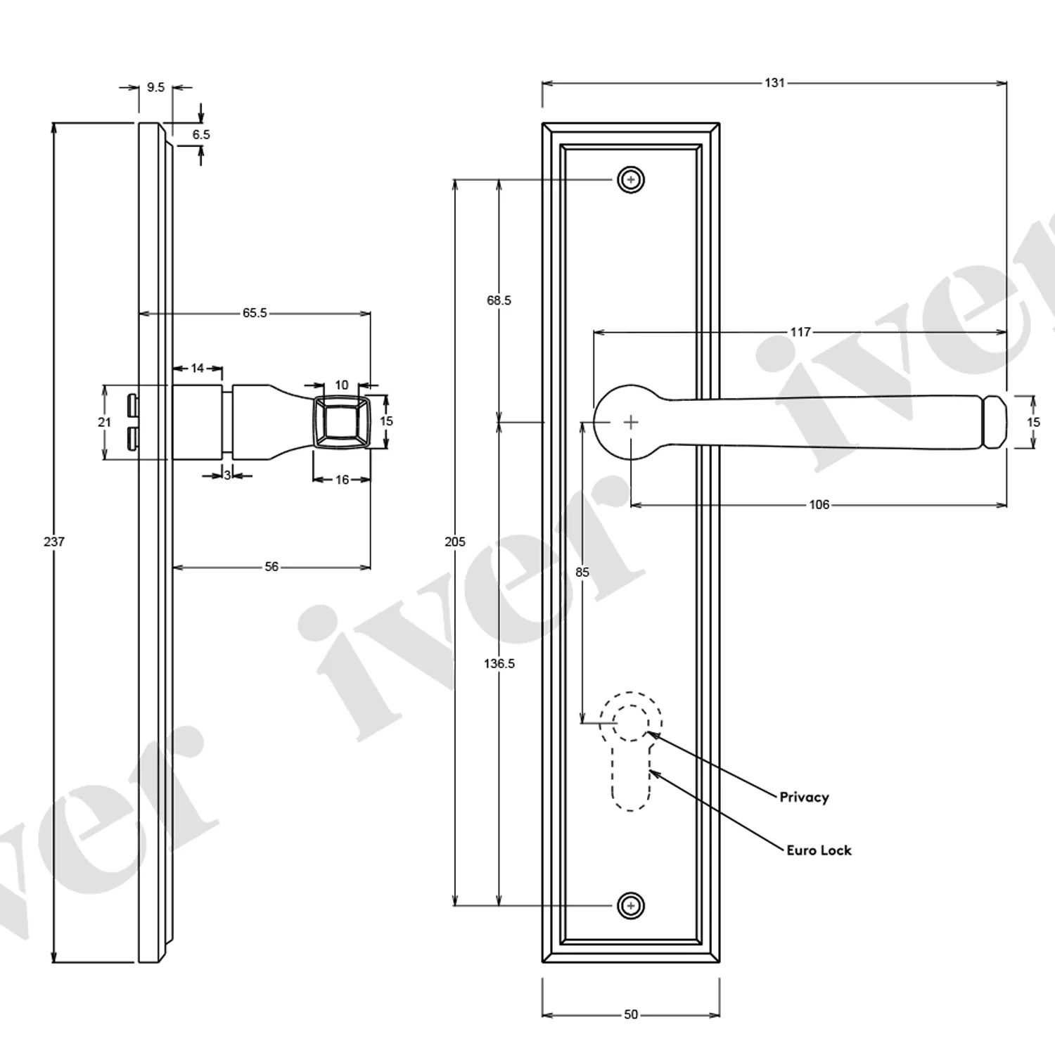 Iver Annecy Door Lever Handle on Stepped Backplate Signature Brass - Image 4