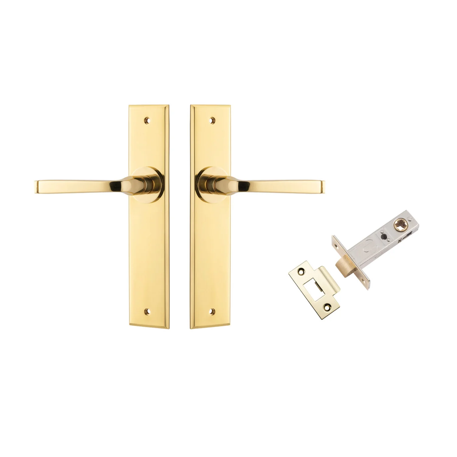 Iver Annecy Door Lever on Chamfered Backplate Passage Kit - Available in Various Finishes - Image 5