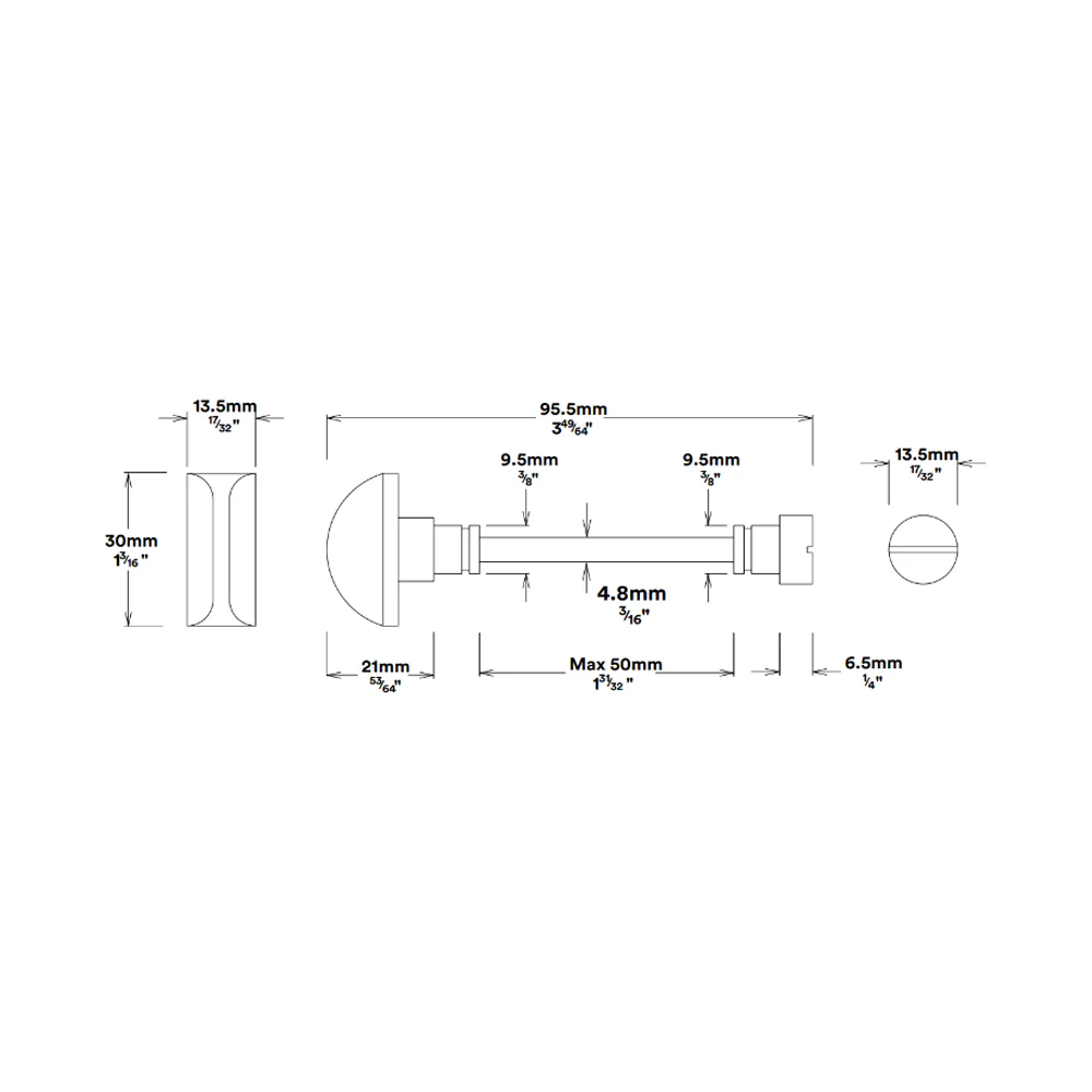 Iver Annecy Door Lever on Rectangular Backplate Privacy Kit with Turn - Image 3