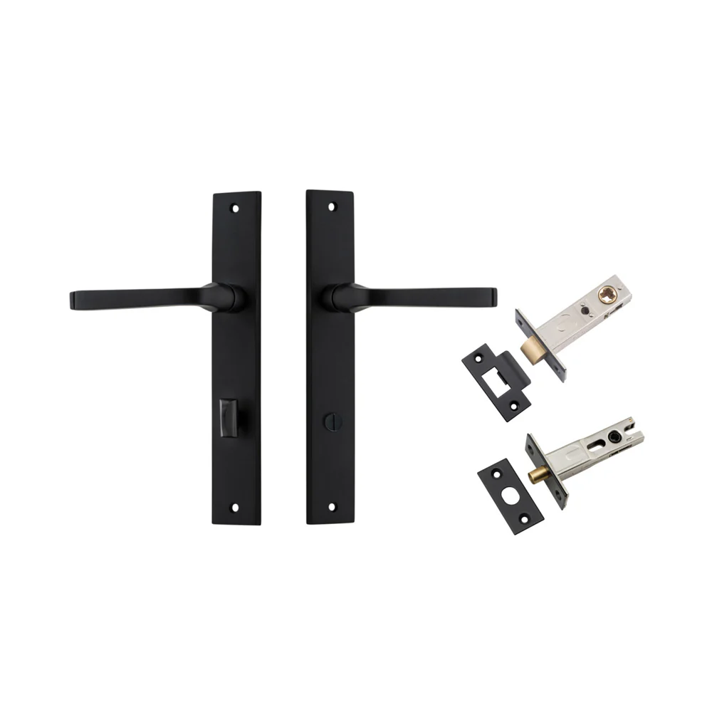 Iver Annecy Door Lever on Rectangular Backplate Privacy Kit with Turn - Image 9