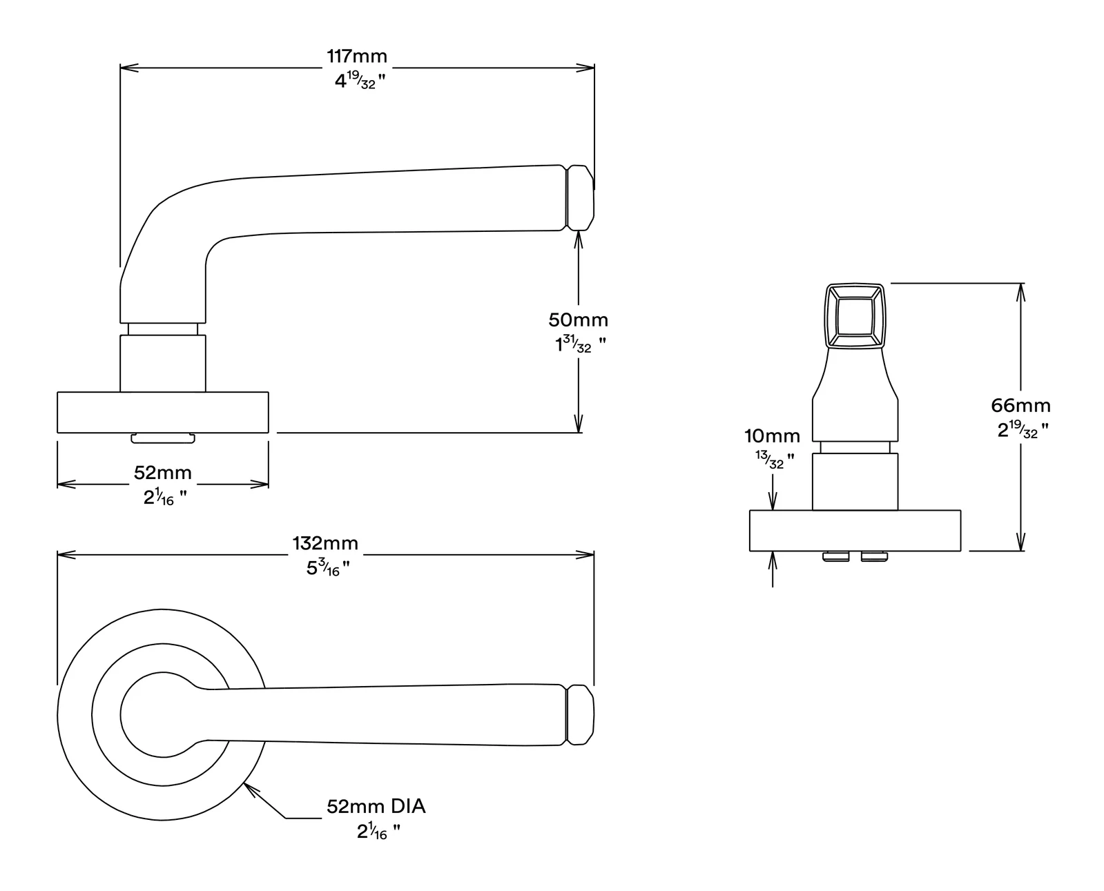Iver Annecy Door Lever on Round Rose Passage Kit - Available in Various Finishes - Image 3