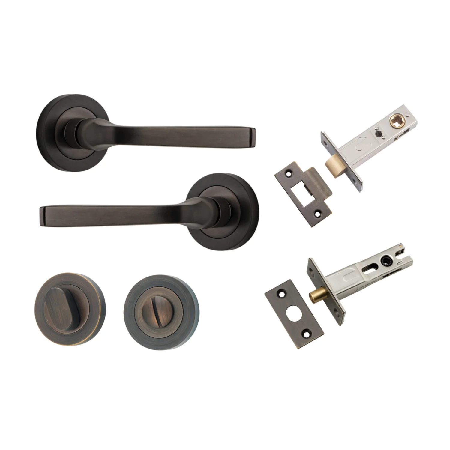 Iver Annecy Door Lever on Round Rose Privacy Kit - Available in Various Finishes - Image 15