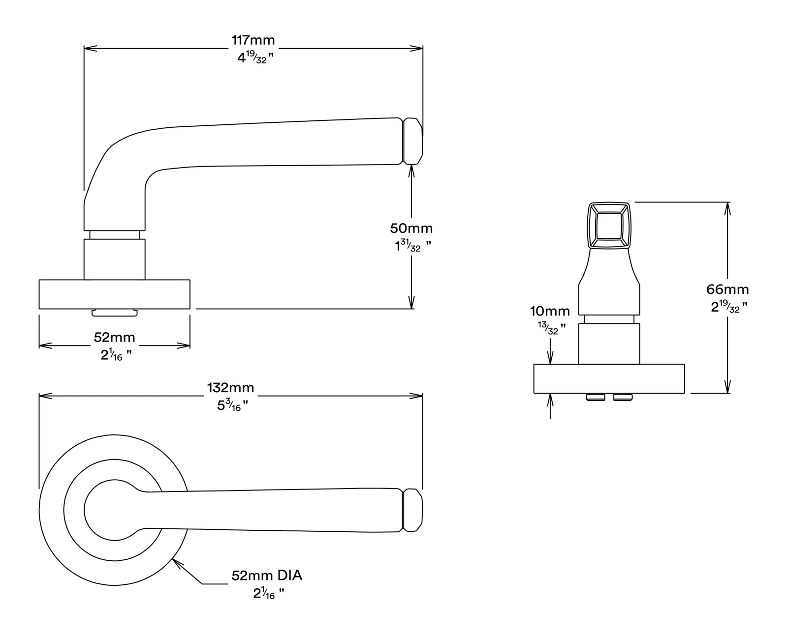 Iver Annecy Door Lever on Round Rose Privacy Kit - Available in Various Finishes - Image 3