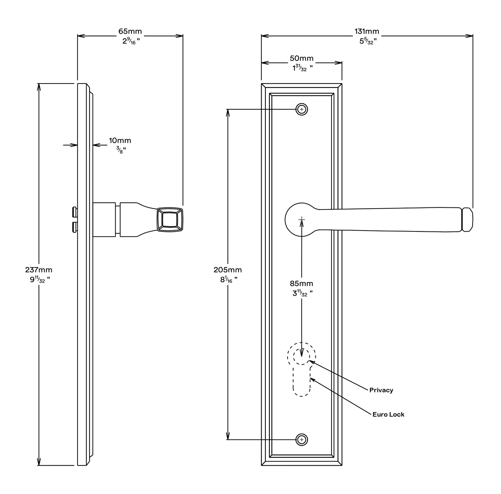 Iver Annecy Door Lever on Stepped Backplate Passage Kit - Available in Various Finishes - Image 3