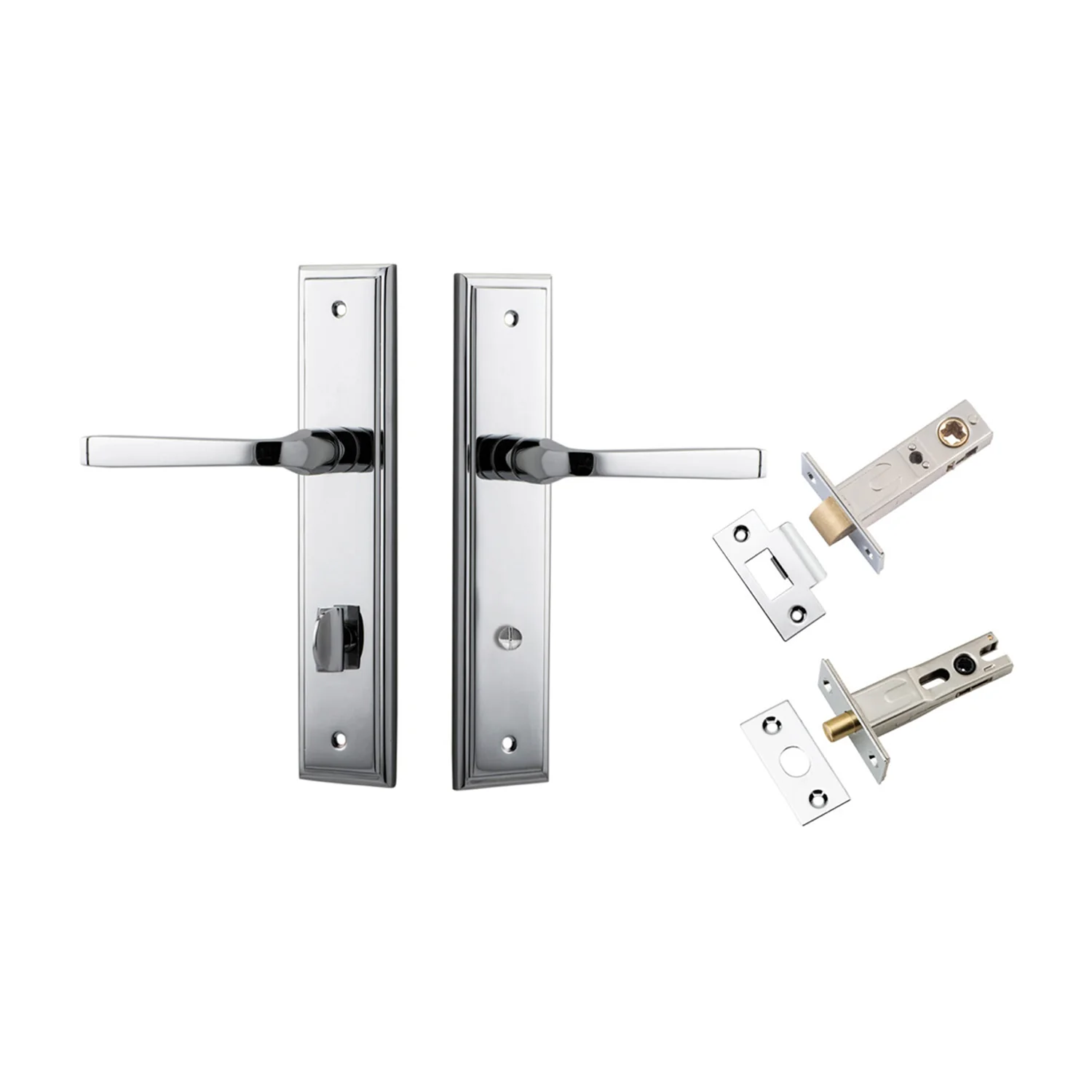 Iver Annecy Door Lever on Stepped Backplate Privacy Kit with Turn - Available in Various Finishes - Image 11