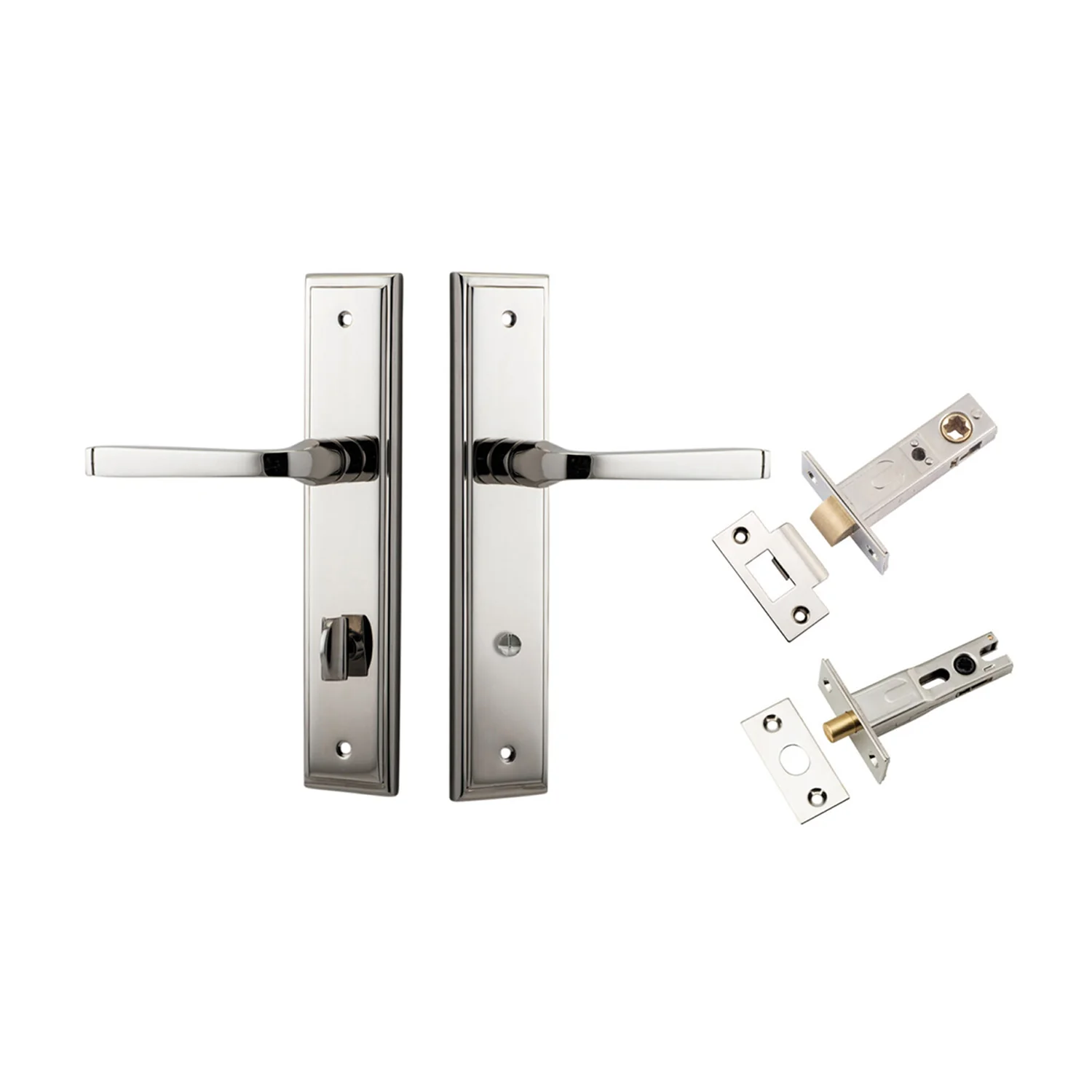 Iver Annecy Door Lever on Stepped Backplate Privacy Kit with Turn - Available in Various Finishes - Image 12