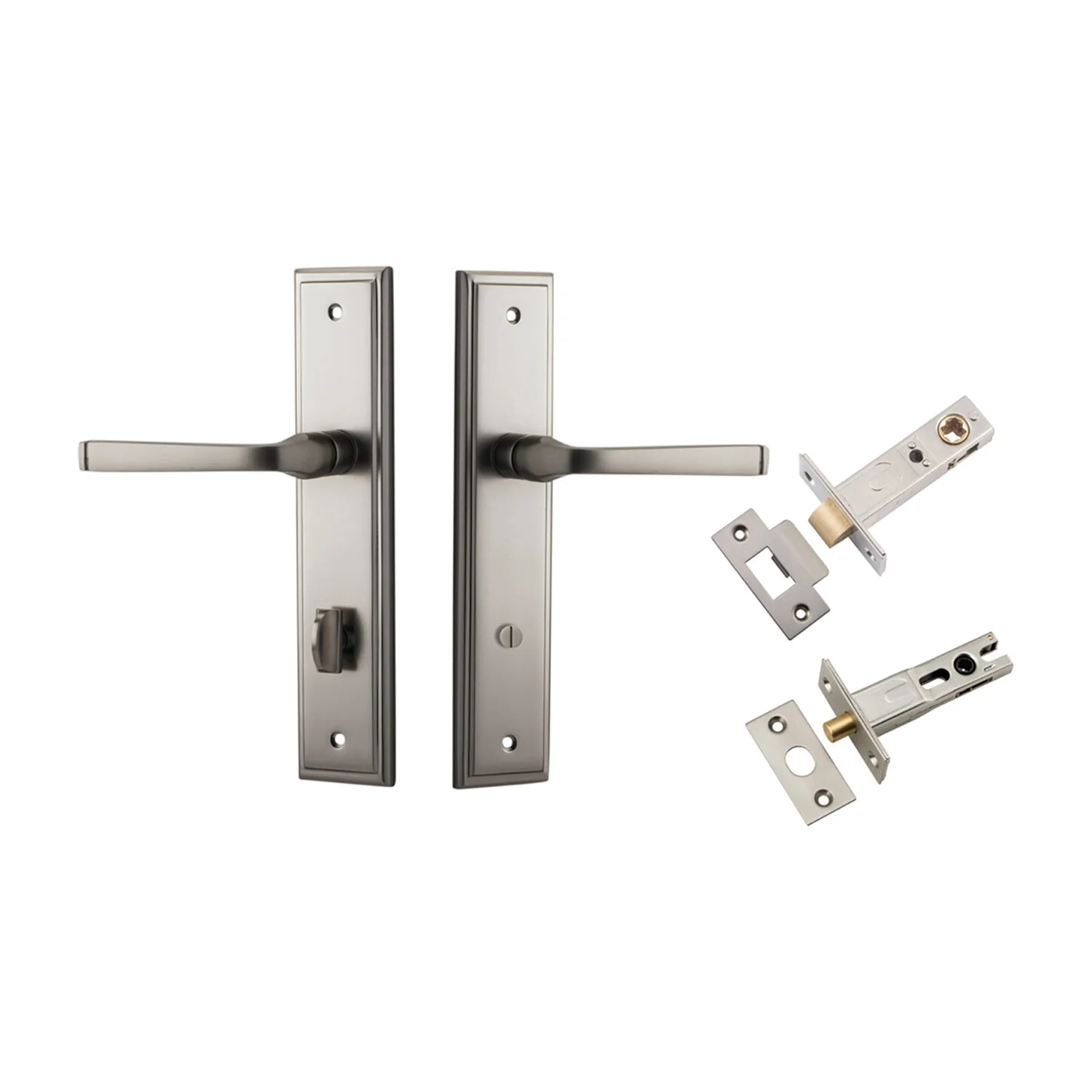 Iver Annecy Door Lever on Stepped Backplate Privacy Kit with Turn - Available in Various Finishes - Image 13