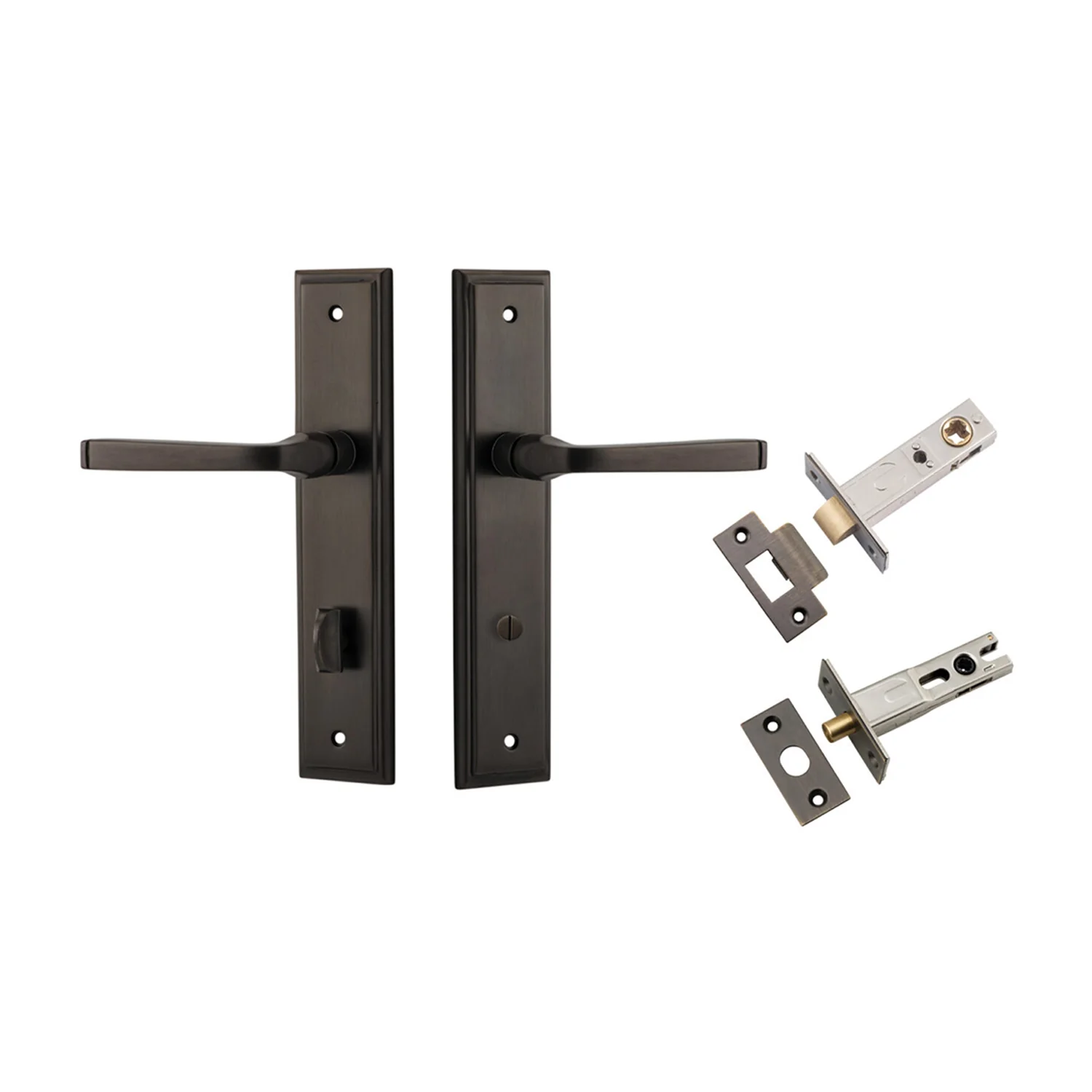 Iver Annecy Door Lever on Stepped Backplate Privacy Kit with Turn - Available in Various Finishes - Image 14