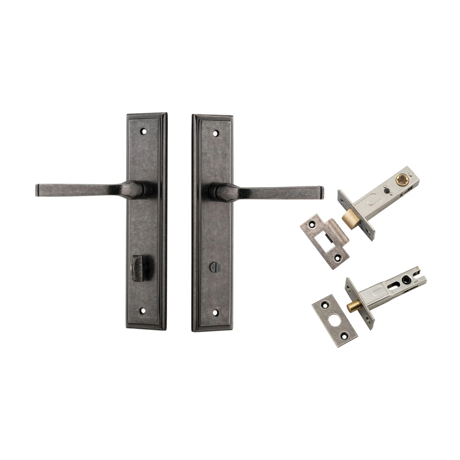 Iver Annecy Door Lever on Stepped Backplate Privacy Kit with Turn - Available in Various Finishes - Image 8