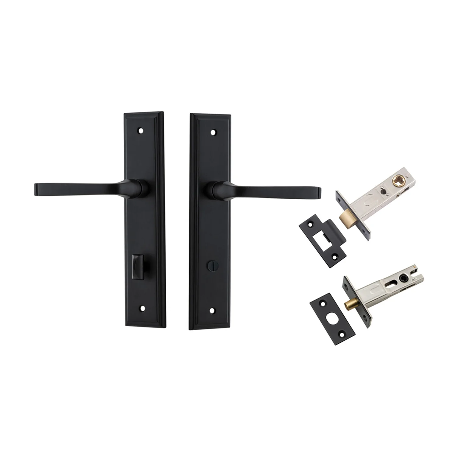 Iver Annecy Door Lever on Stepped Backplate Privacy Kit with Turn - Available in Various Finishes - Image 9