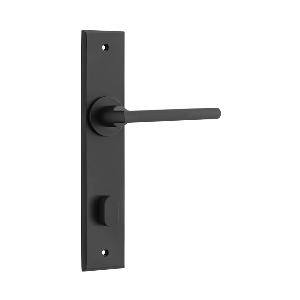 Iver Baltimore Door Lever Handle on Chamfered Backplate Matt Black - Image 5