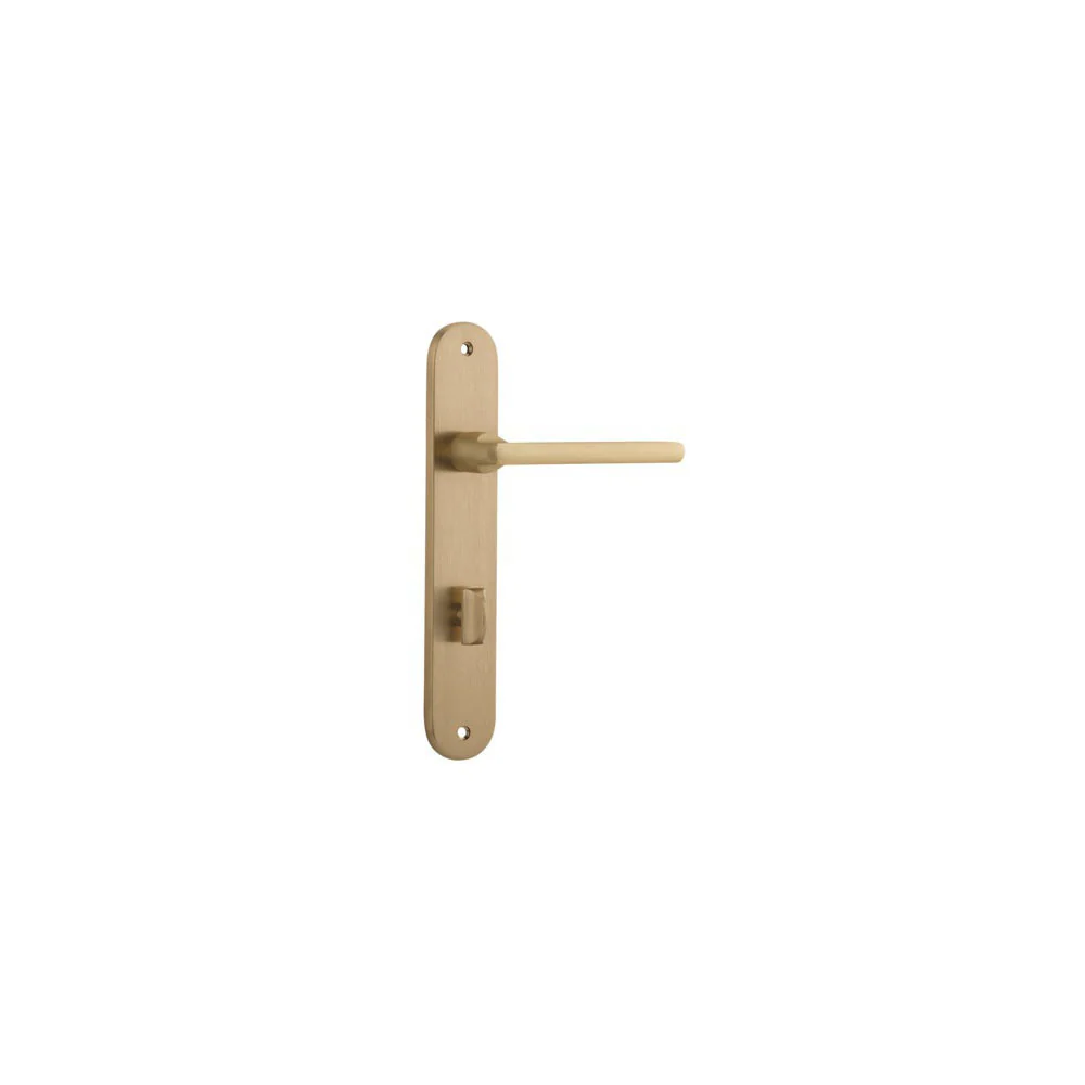 Iver Baltimore Door Lever Handle on Oval Backplate Brushed Brass - Image 4