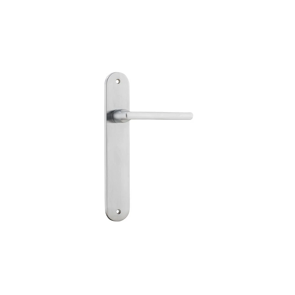 Iver Baltimore Door Lever Handle on Oval Backplate Brushed Chrome - Image 2