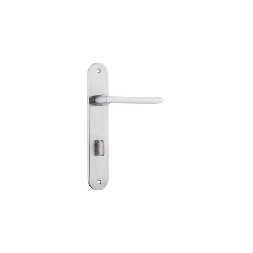 Iver Baltimore Door Lever Handle on Oval Backplate Brushed Chrome - Image 4