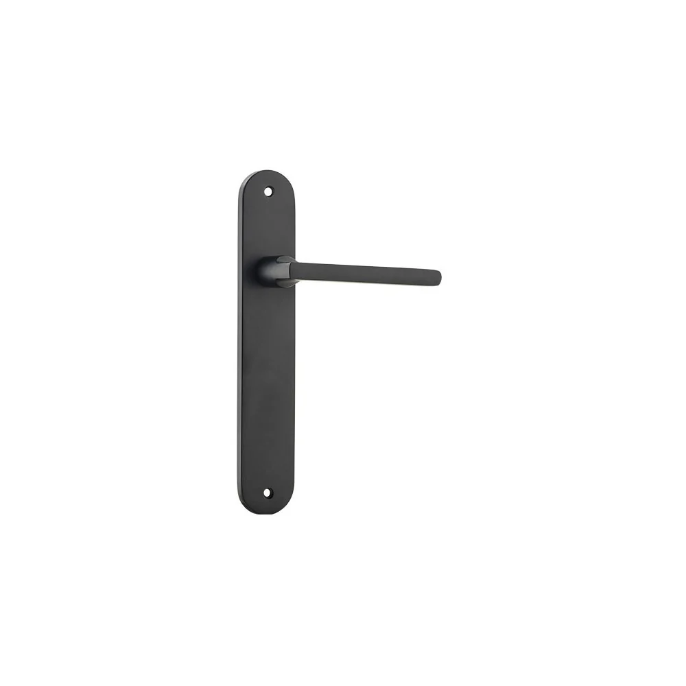 Iver Baltimore Door Lever Handle on Oval Backplate Matt Black - Image 2