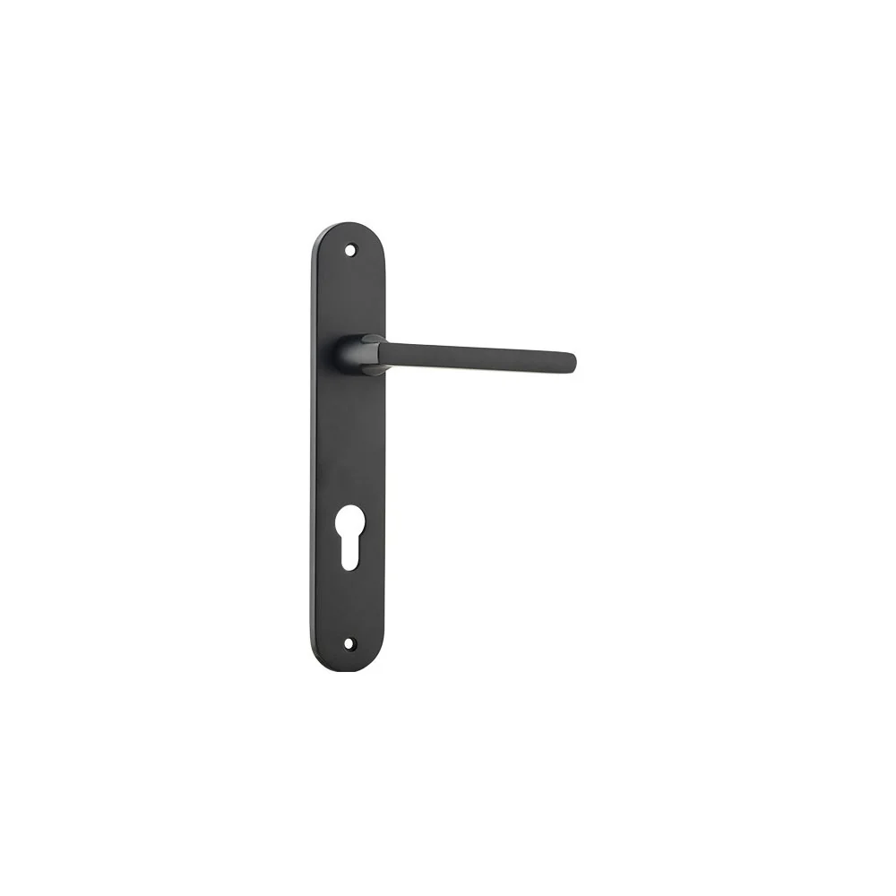 Iver Baltimore Door Lever Handle on Oval Backplate Matt Black - Image 3
