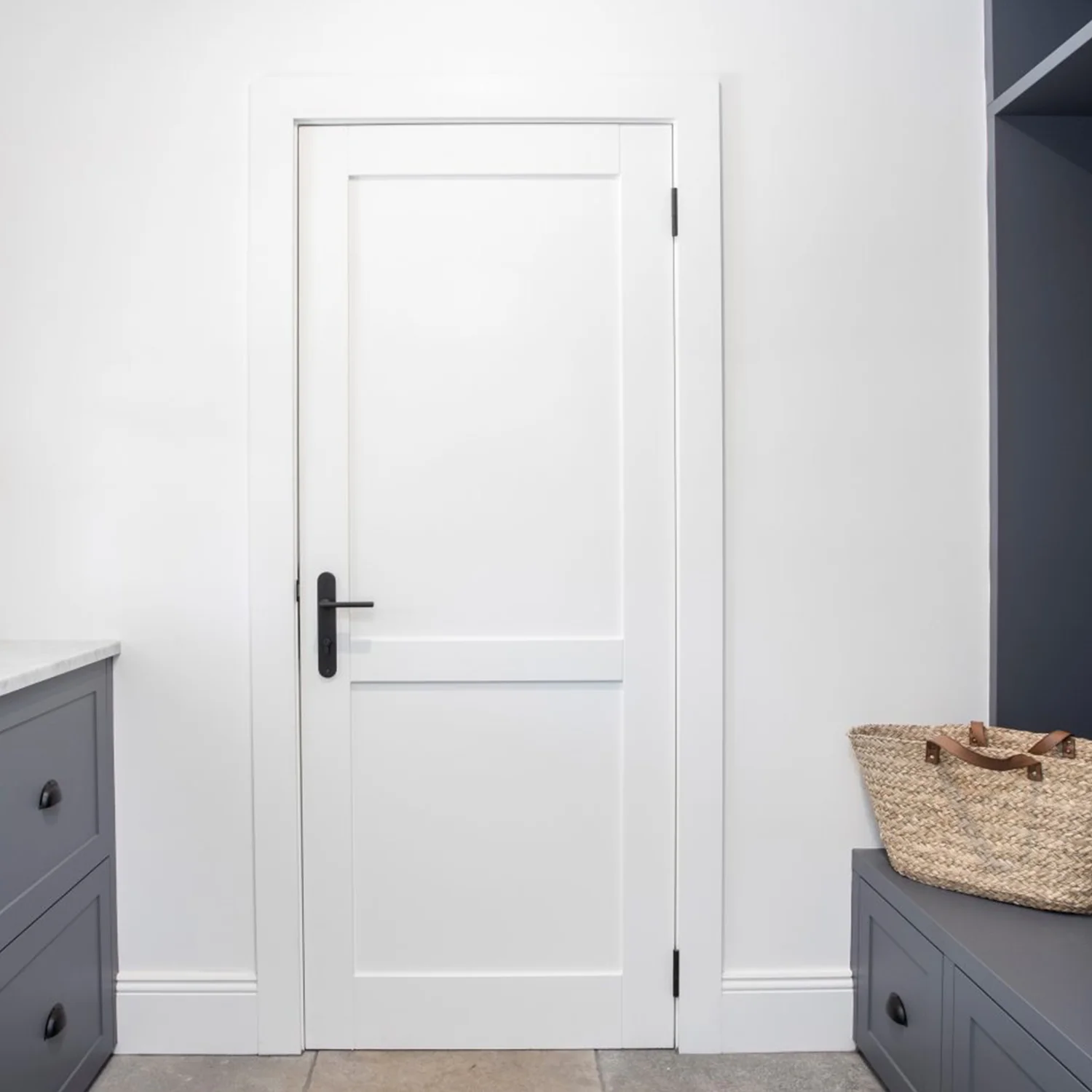 Iver Baltimore Door Lever Handle on Oval Backplate Satin Nickel - Image 3