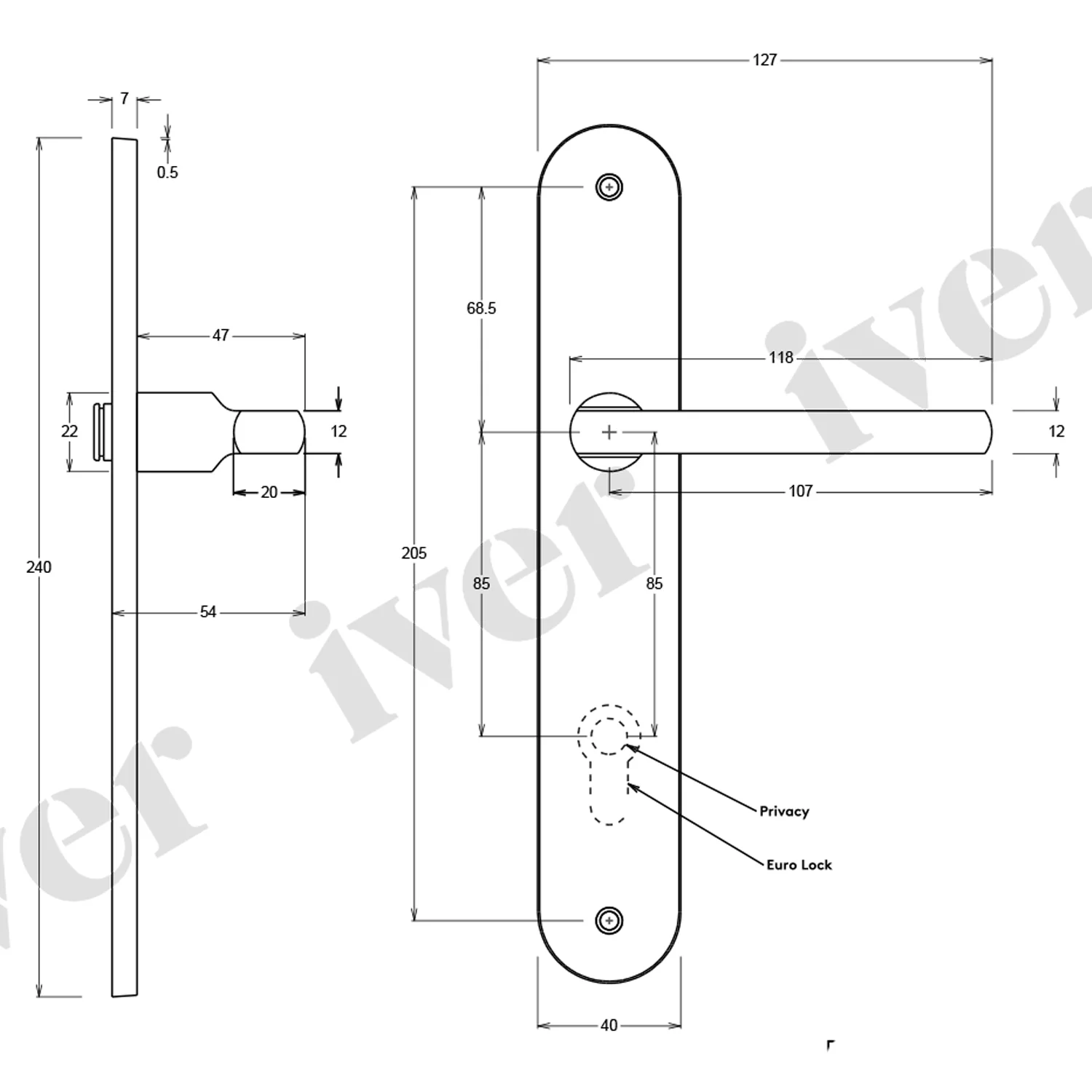 Iver Baltimore Door Lever Handle on Oval Backplate Satin Nickel - Image 4