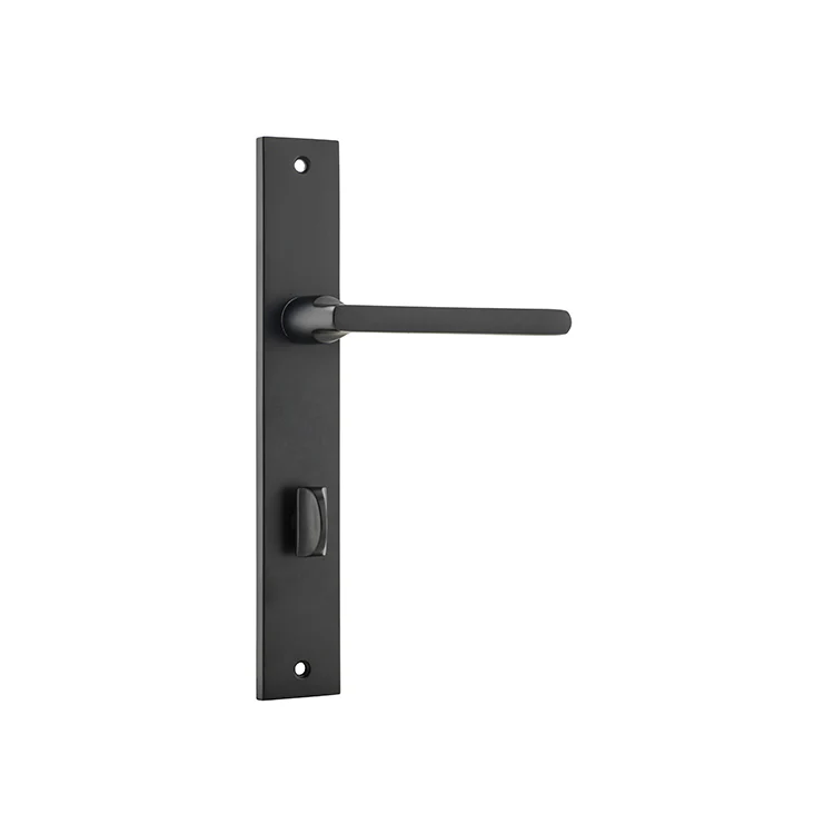 Iver Baltimore Door Lever Handle on Rectangular Backplate Matt Black - Image 4