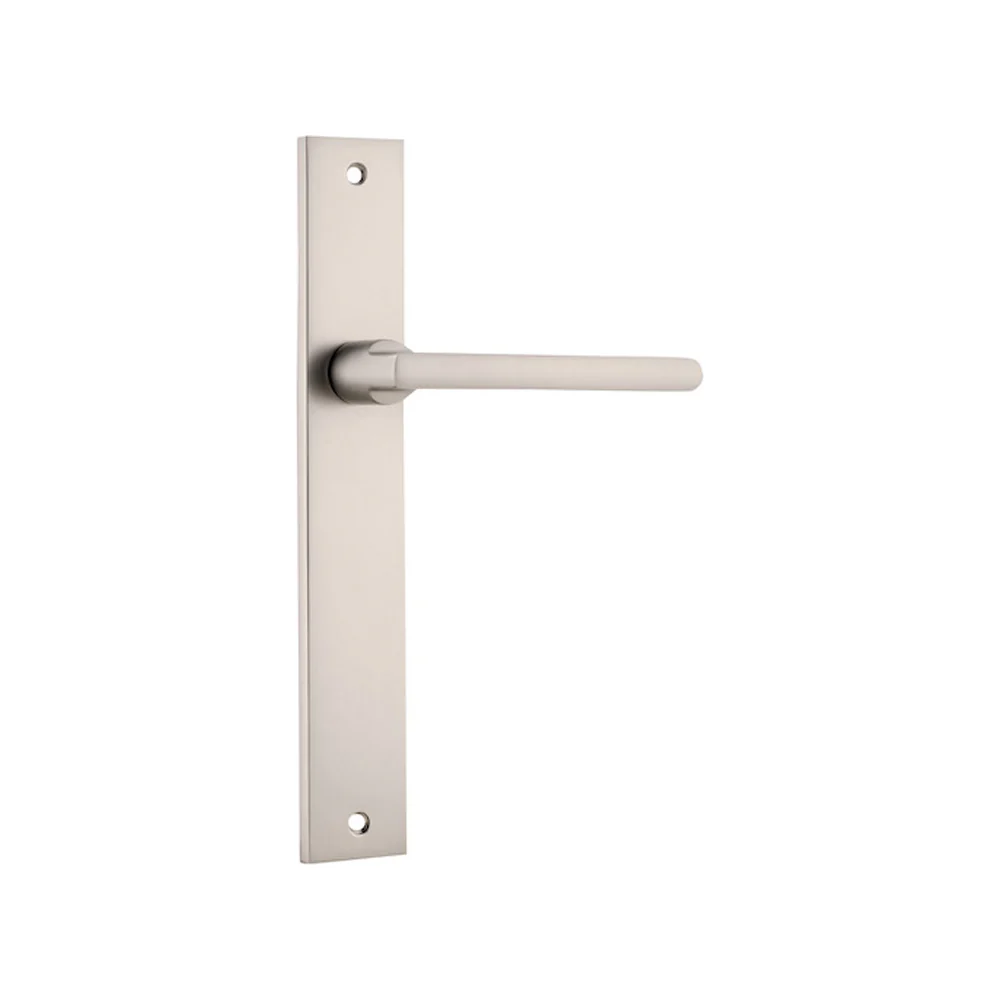 Iver Baltimore Door Lever Handle on Rectangular Backplate Satin Nickel - Image 3