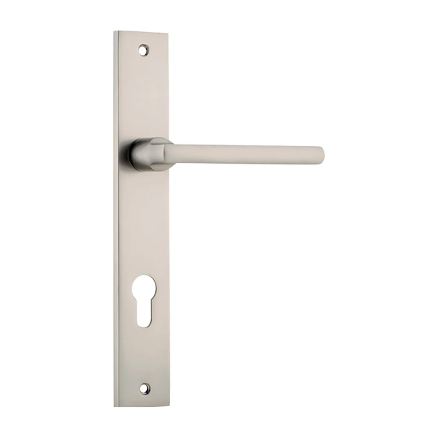 Iver Baltimore Door Lever Handle on Rectangular Backplate Satin Nickel - Image 4