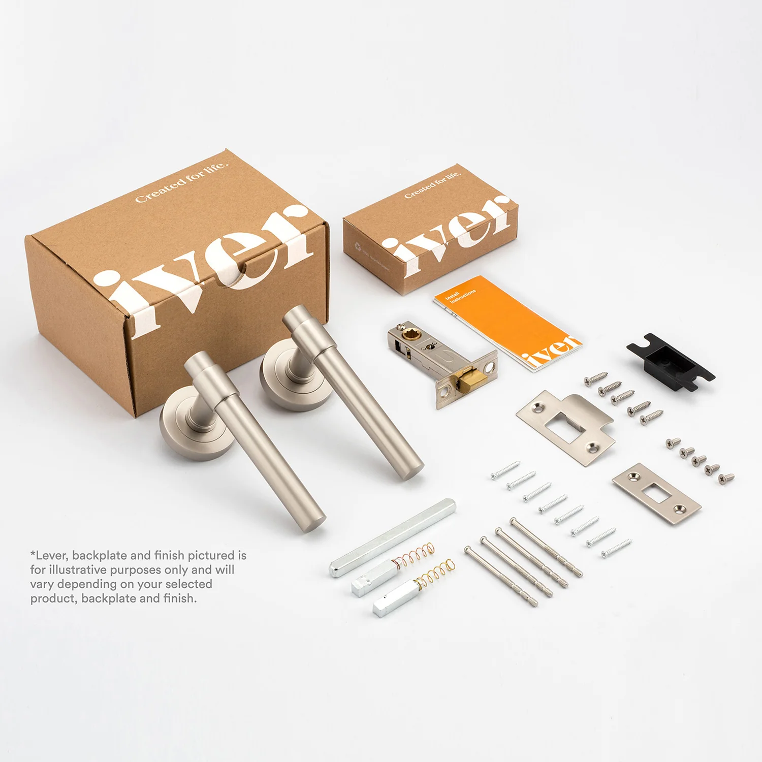 Iver Baltimore Door Lever Handle on Round Rose Passage Kit - Available in Various Finishes - Image 2