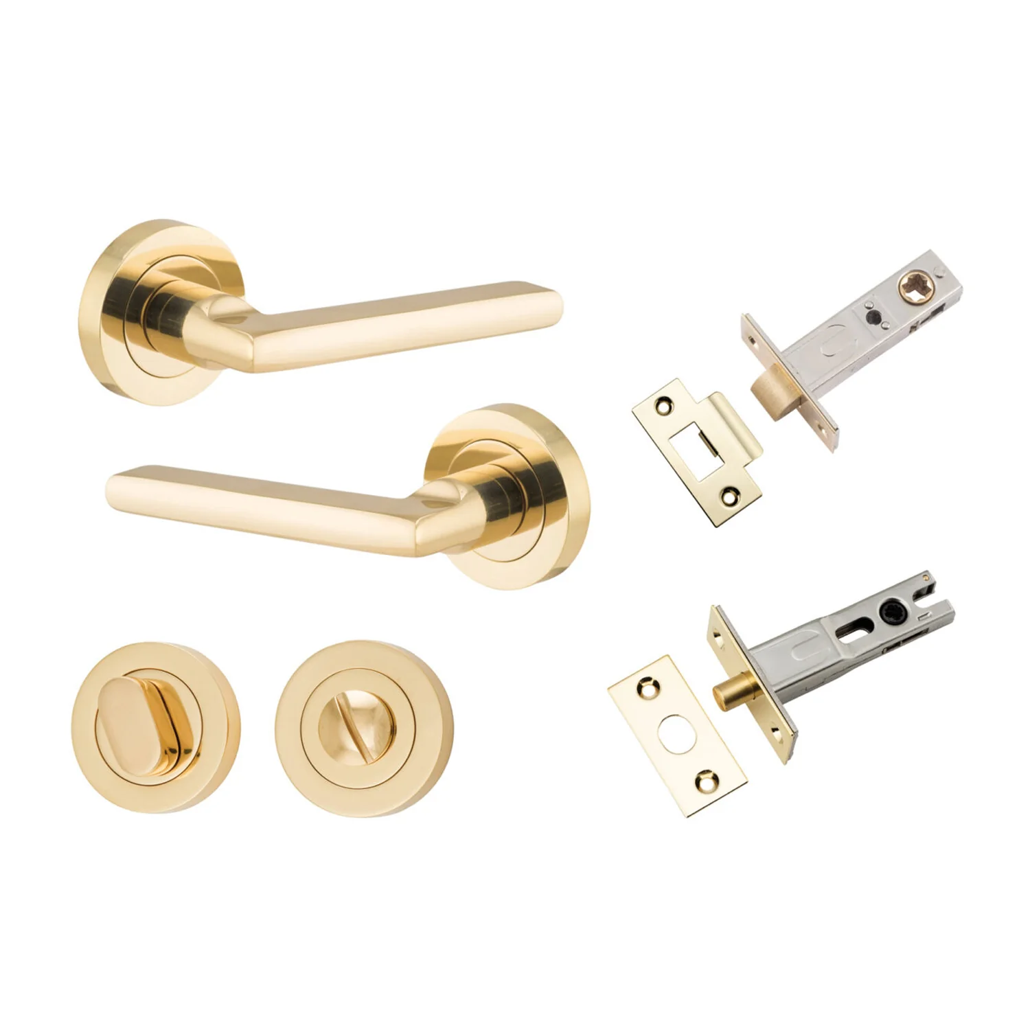 Iver Baltimore Door Lever Handle on Round Rose Privacy Kit - Available in Various Finishes - Image 10