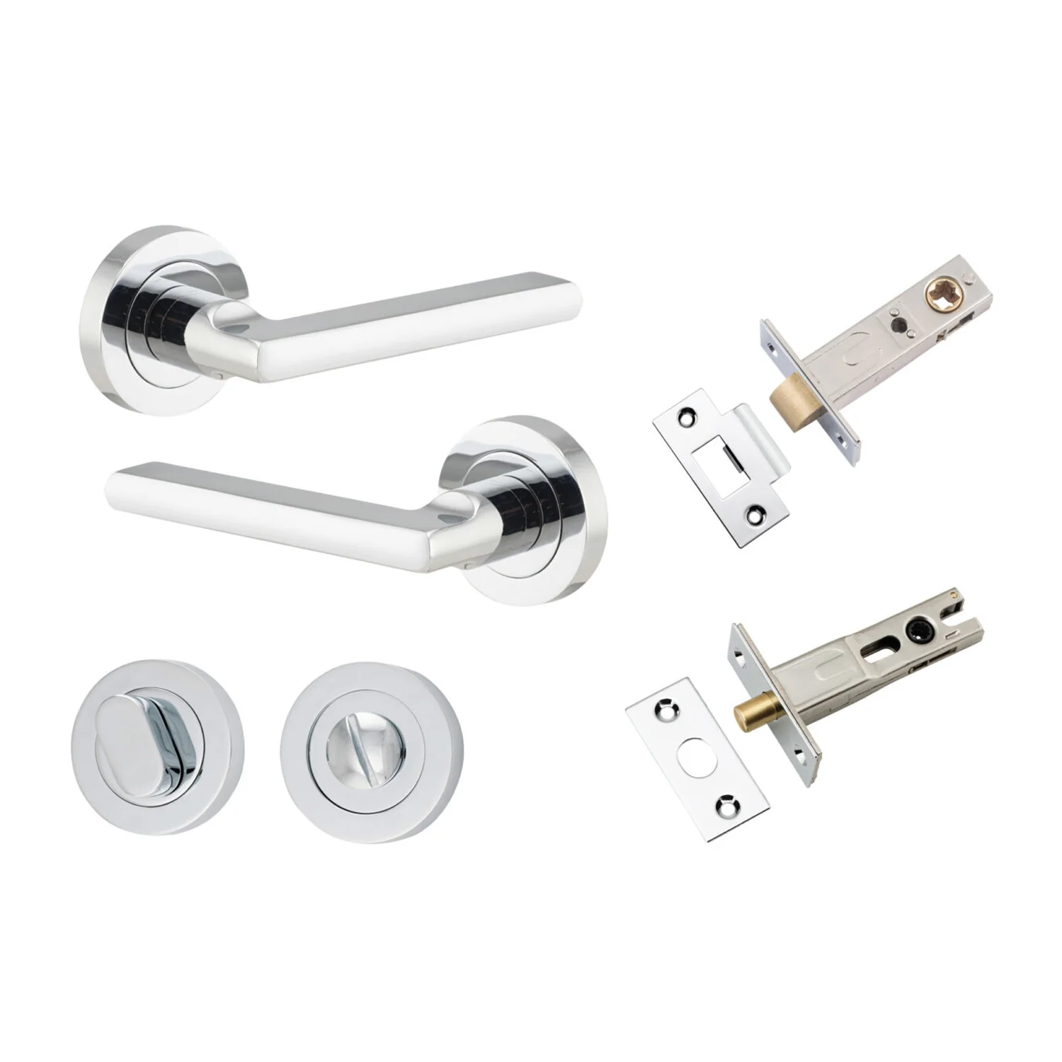 Iver Baltimore Door Lever Handle on Round Rose Privacy Kit - Available in Various Finishes - Image 11