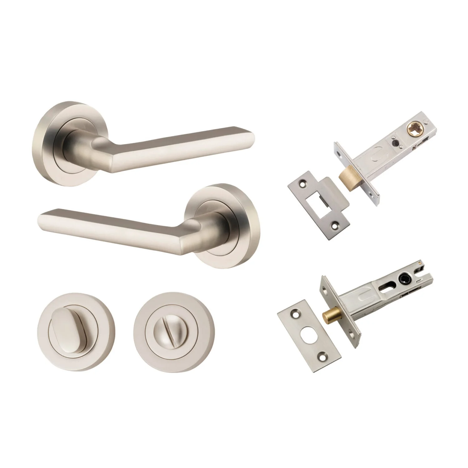 Iver Baltimore Door Lever Handle on Round Rose Privacy Kit - Available in Various Finishes - Image 12
