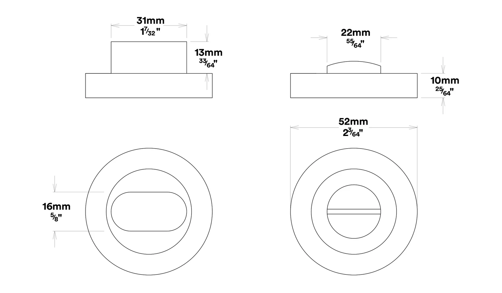 Iver Baltimore Door Lever Handle on Round Rose Privacy Kit - Available in Various Finishes - Image 4