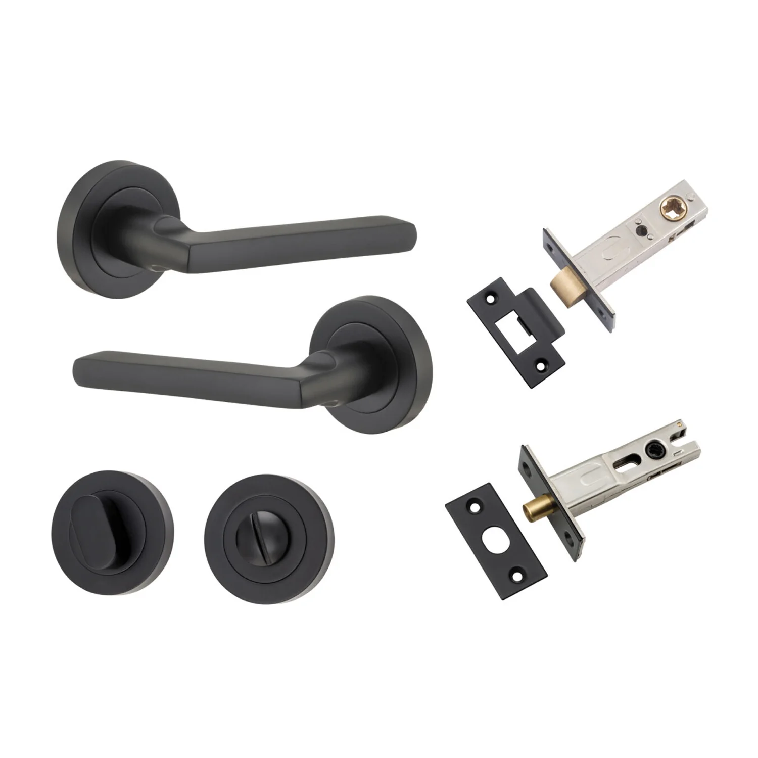 Iver Baltimore Door Lever Handle on Round Rose Privacy Kit - Available in Various Finishes - Image 9