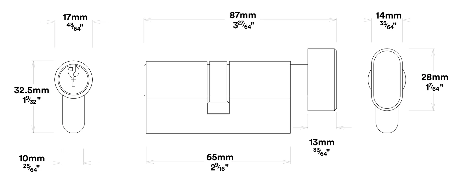 Iver Baltimore Door Lever on Oval Backplate Entrance Kit Key/Thumb - Available on Various Finishes - Image 4