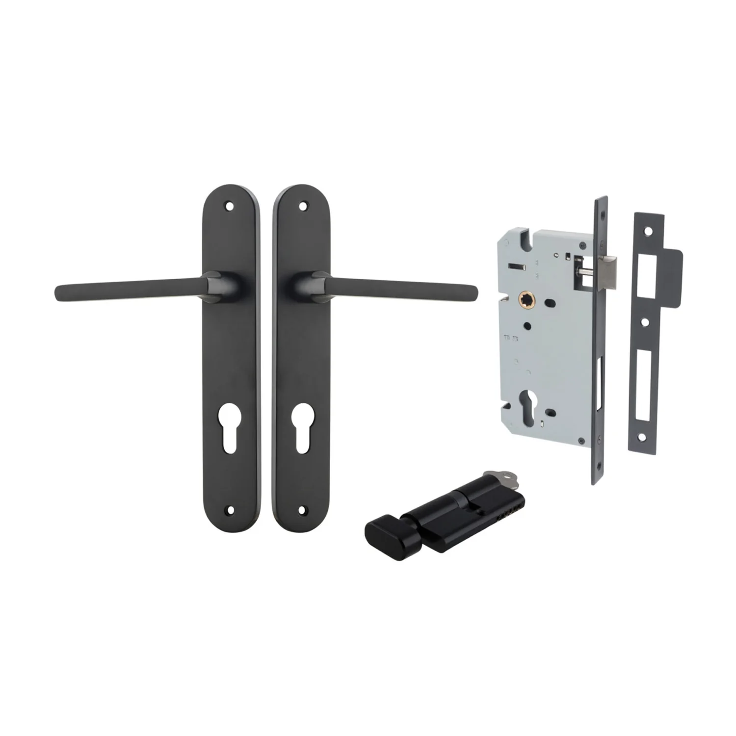 Iver Baltimore Door Lever on Oval Backplate Entrance Kit Key/Thumb - Available on Various Finishes - Image 8