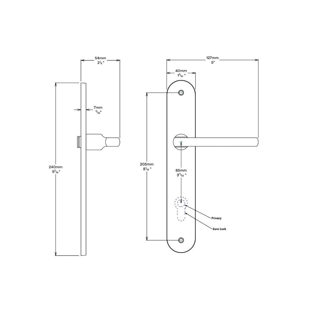 Iver Baltimore Door Lever on Oval Backplate Privacy Kit with Turn - Available in Various Finishes - Image 2