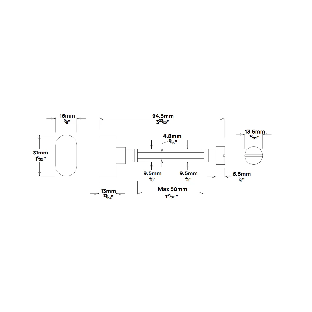 Iver Baltimore Door Lever on Oval Backplate Privacy Kit with Turn - Available in Various Finishes - Image 3