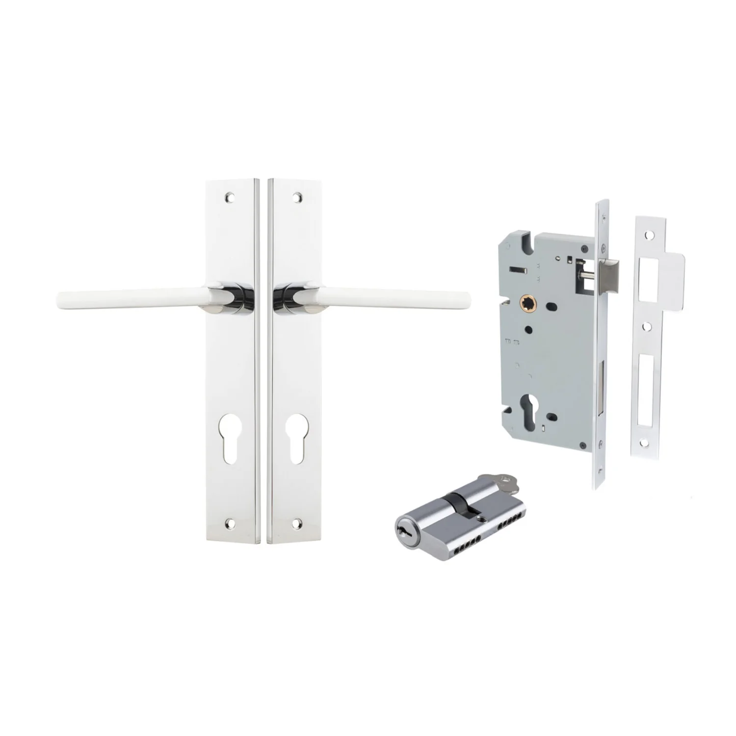 Iver Baltimore Door Lever on Rectangular Backplate Entrance Kit Key/Key - Image 10