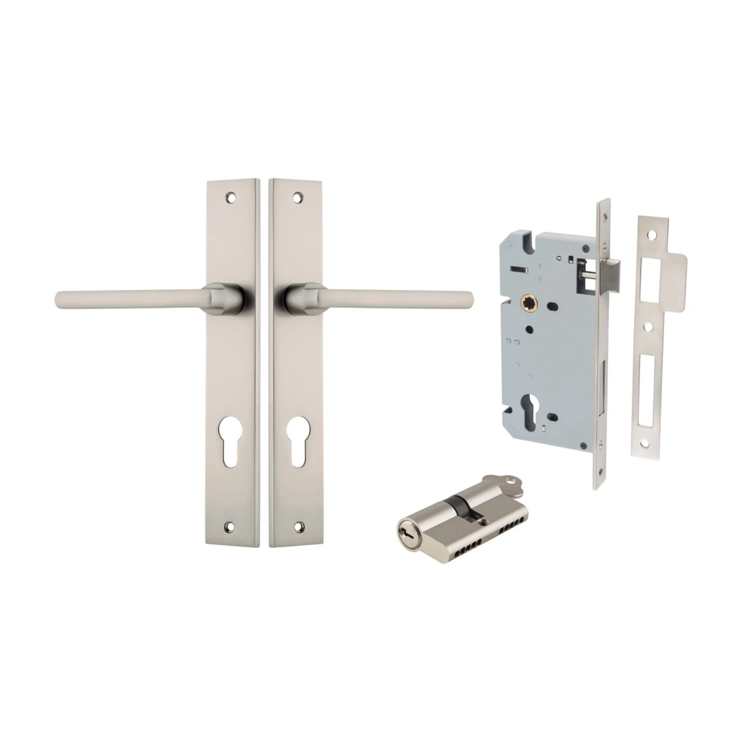 Iver Baltimore Door Lever on Rectangular Backplate Entrance Kit Key/Key - Image 11