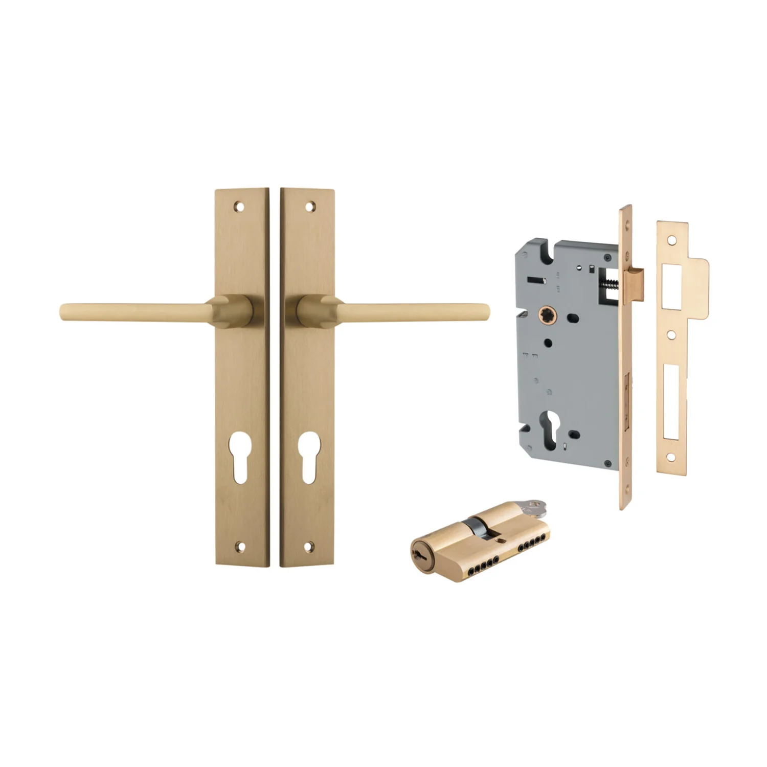 Iver Baltimore Door Lever on Rectangular Backplate Entrance Kit Key/Key - Image 6