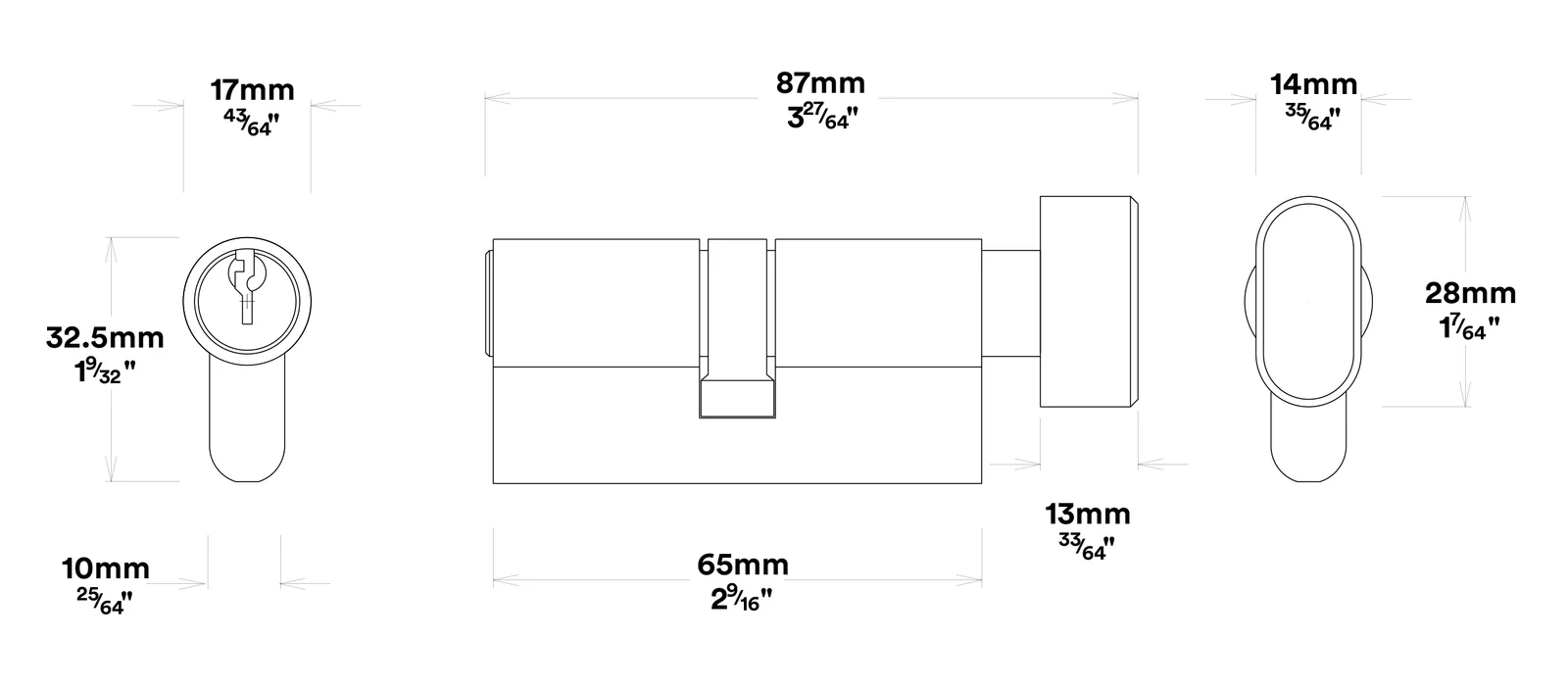 Iver Baltimore Door Lever on Rectangular Backplate Entrance Kit Key/Thumb - Image 4