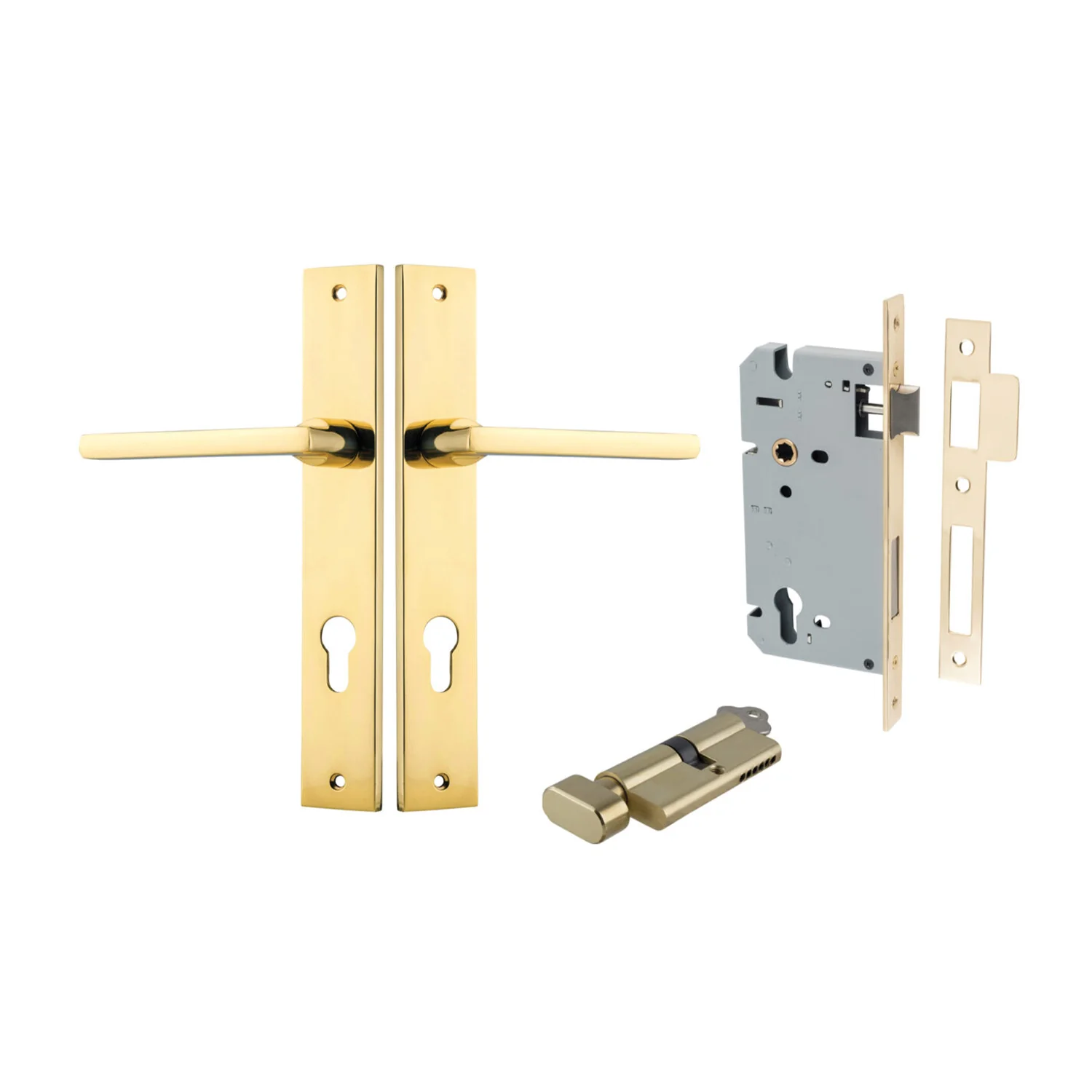 Iver Baltimore Door Lever on Rectangular Backplate Entrance Kit Key/Thumb - Image 9