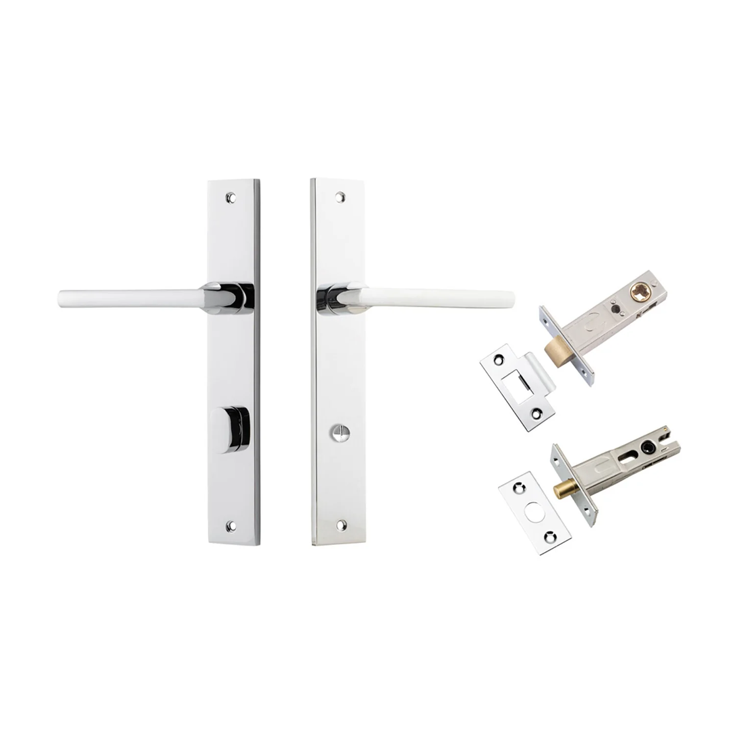 Iver Baltimore Door Lever on Rectangular Backplate Privacy Kit with Turn - Image 10
