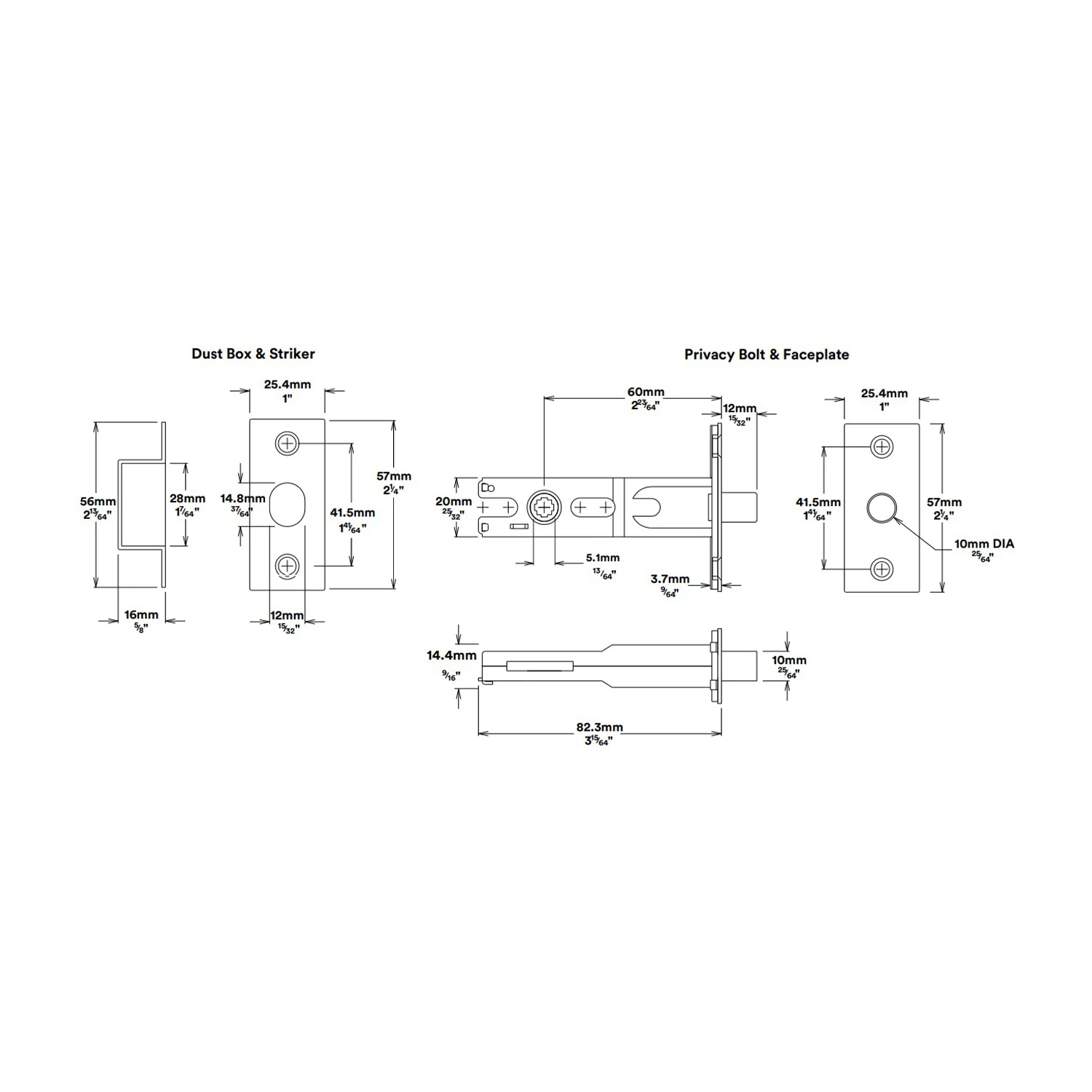 Iver Baltimore Door Lever on Rectangular Backplate Privacy Kit with Turn - Image 5
