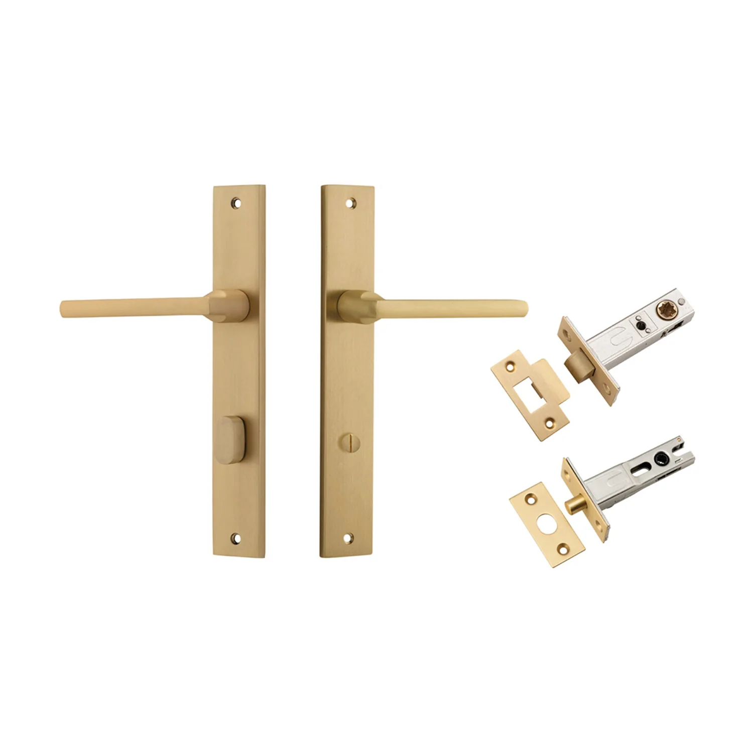 Iver Baltimore Door Lever on Rectangular Backplate Privacy Kit with Turn - Image 6