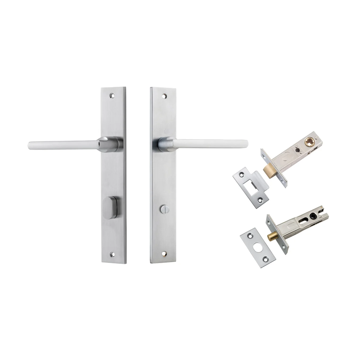 Iver Baltimore Door Lever on Rectangular Backplate Privacy Kit with Turn - Image 7