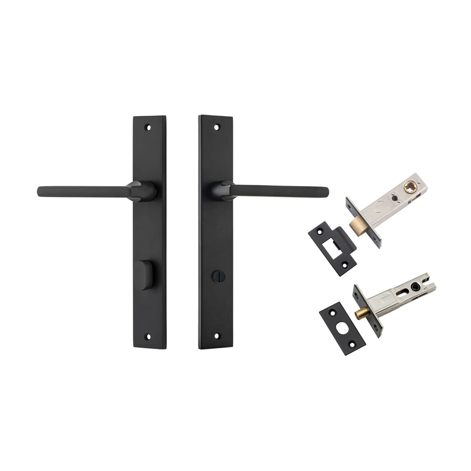 Iver Baltimore Door Lever on Rectangular Backplate Privacy Kit with Turn - Image 8
