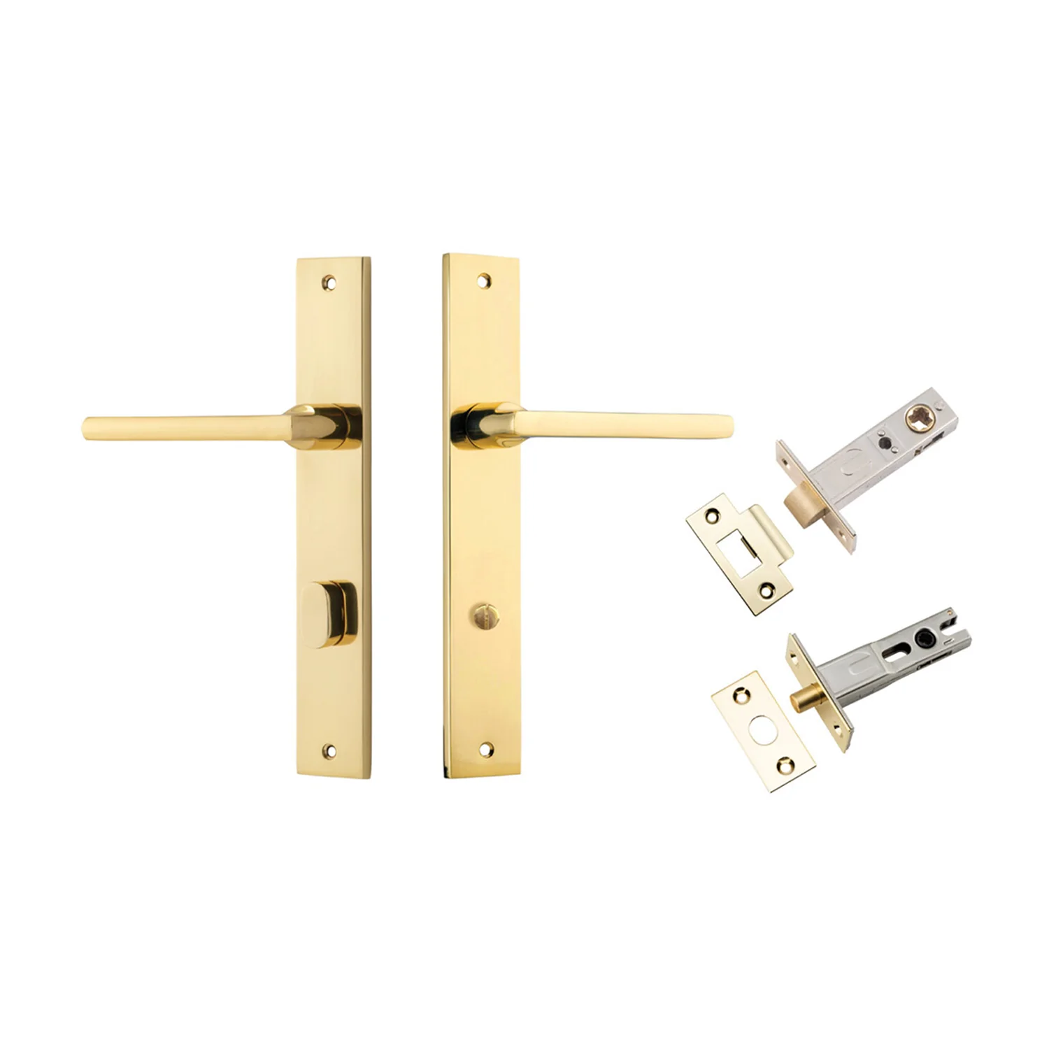 Iver Baltimore Door Lever on Rectangular Backplate Privacy Kit with Turn - Image 9