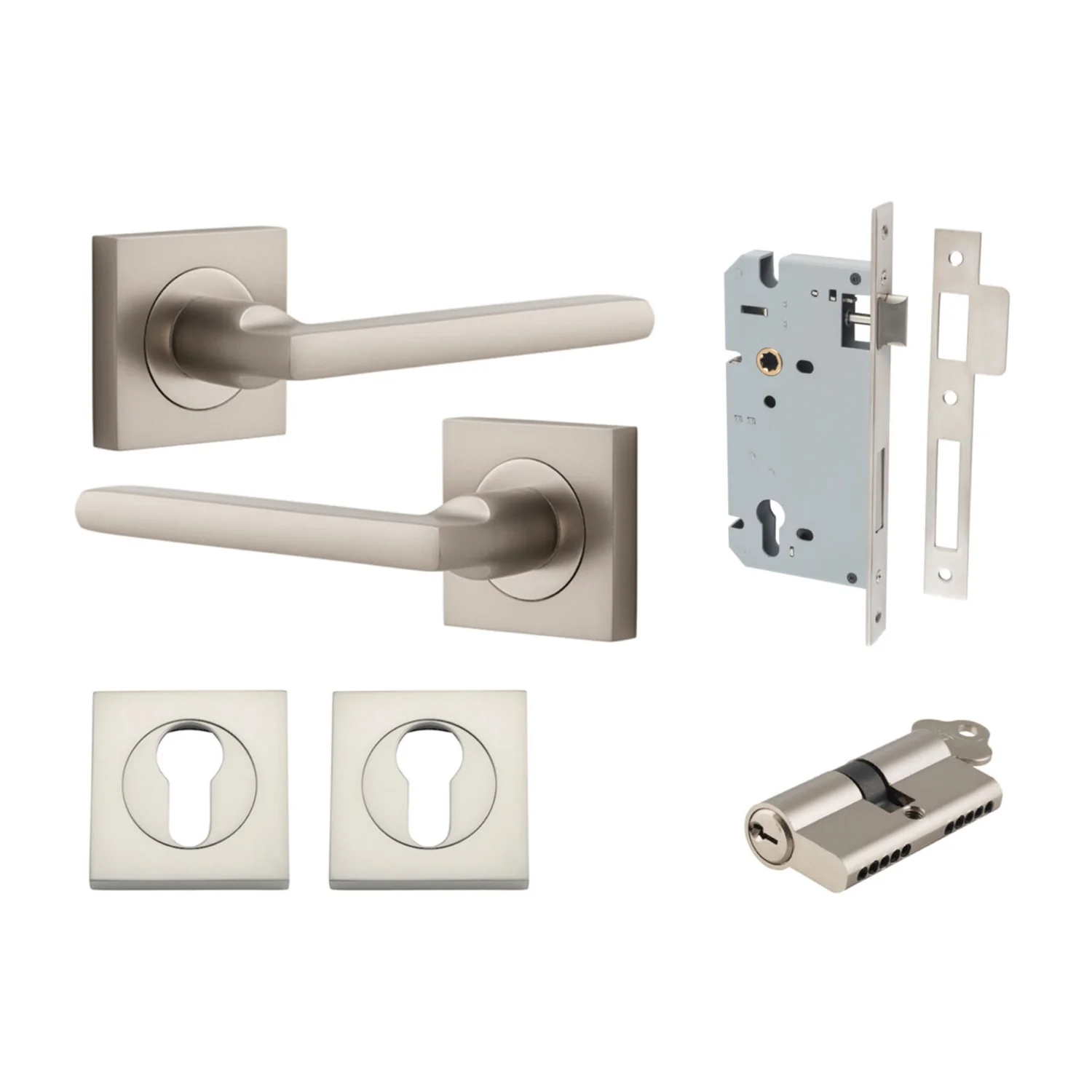 Iver Baltimore Door Lever on Square Rose Pair Entrance Kit Key/Key - Available in Various Finishes - Image 12